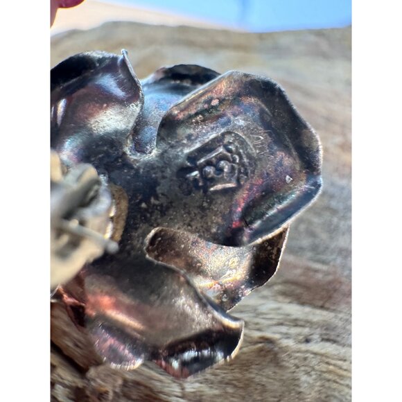 Sterling Silver Rose Flower Brooch Pin Floral Jewelry Hallmarked 925 2" - Picture 5 of 8